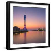 Skyline of Tianhe at sunset, Guangzhou, Guangdong, China-Ian Trower-Framed Photographic Print