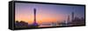 Skyline of Tianhe at sunset, Guangzhou, Guangdong, China-Ian Trower-Framed Stretched Canvas