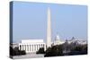 Skyline of Washington DC in Winter, including the Lincoln Memorial, the Washington Monument, and Th-1photo-Stretched Canvas