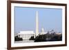 Skyline of Washington DC in Winter, including the Lincoln Memorial, the Washington Monument, and Th-1photo-Framed Photographic Print