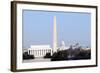 Skyline of Washington DC in Winter, including the Lincoln Memorial, the Washington Monument, and Th-1photo-Framed Photographic Print