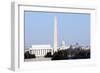 Skyline of Washington DC in Winter, including the Lincoln Memorial, the Washington Monument, and Th-1photo-Framed Photographic Print