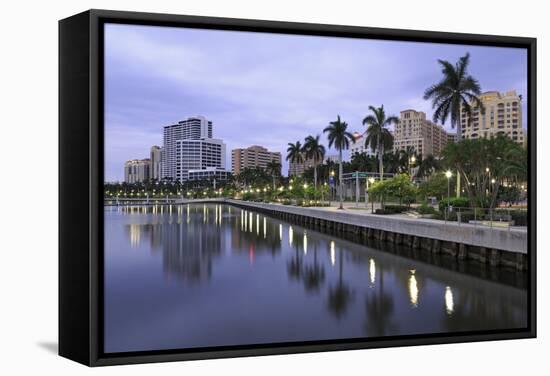 Skyline of West Palm Beach, Florida, United States of America, North America-Richard Cummins-Framed Stretched Canvas