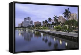 Skyline of West Palm Beach, Florida, United States of America, North America-Richard Cummins-Framed Stretched Canvas