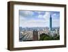 Skyline of Xinyi District in Downtown Taipei, Taiwan.-SeanPavonePhoto-Framed Photographic Print