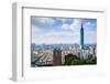 Skyline of Xinyi District in Downtown Taipei, Taiwan.-SeanPavonePhoto-Framed Photographic Print