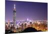 Skyline of Xinyi District in Downtown Taipei, Taiwan.-SeanPavonePhoto-Mounted Photographic Print