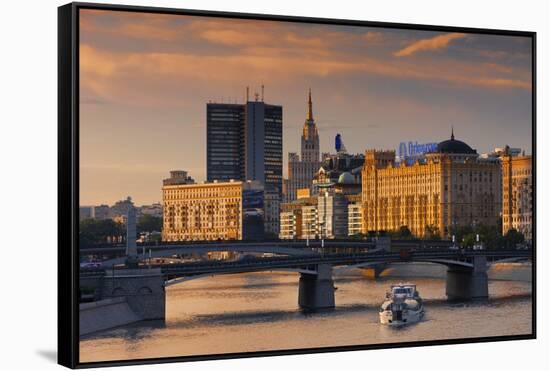 Skyline over the Moscow River-Jon Hicks-Framed Stretched Canvas