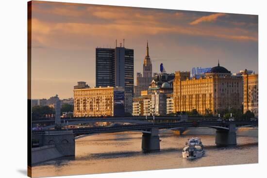 Skyline over the Moscow River-Jon Hicks-Stretched Canvas