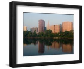 Skyline Reflection in the Connecticut River, Hartford, Connecticut-Jerry & Marcy Monkman-Framed Photographic Print