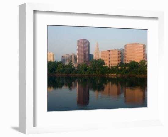 Skyline Reflection in the Connecticut River, Hartford, Connecticut-Jerry & Marcy Monkman-Framed Photographic Print