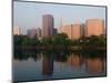 Skyline Reflection in the Connecticut River, Hartford, Connecticut-Jerry & Marcy Monkman-Mounted Photographic Print