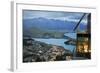 Skyline Restaurant with Lake Wakatipu and the Remarkables at Dusk, Queenstown, Otago-Stuart Black-Framed Photographic Print