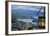 Skyline Restaurant with Lake Wakatipu and the Remarkables at Dusk, Queenstown, Otago-Stuart Black-Framed Photographic Print