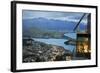 Skyline Restaurant with Lake Wakatipu and the Remarkables at Dusk, Queenstown, Otago-Stuart Black-Framed Photographic Print