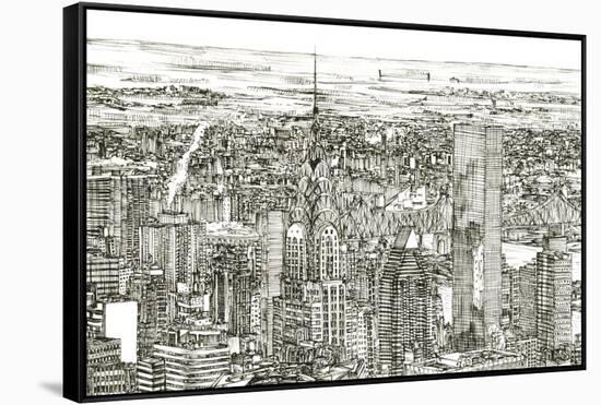 Skyline Sketch I-Melissa Wang-Framed Stretched Canvas