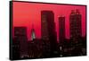 Skyline view at sunset of the state capital of Atlanta, Georgia-null-Framed Stretched Canvas