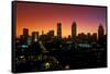 Skyline view at sunset of the state capital of Atlanta, Georgia-null-Framed Stretched Canvas