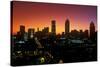 Skyline view at sunset of the state capital of Atlanta, Georgia-null-Stretched Canvas