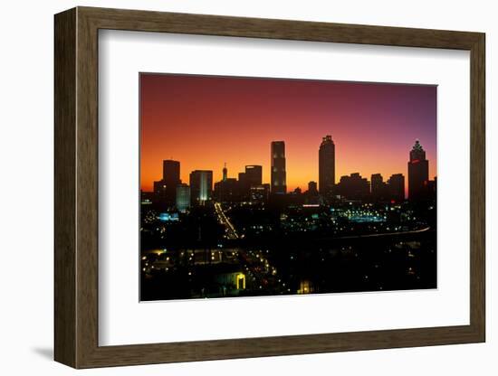 Skyline view at sunset of the state capital of Atlanta, Georgia-null-Framed Photographic Print