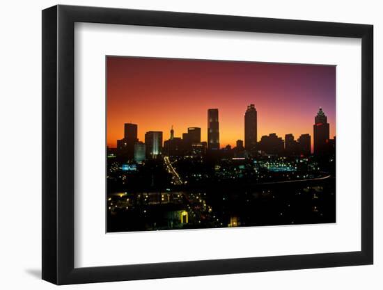 Skyline view at sunset of the state capital of Atlanta, Georgia-null-Framed Photographic Print