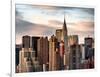 Skyline with a Top of the Chrysler Building at Sunset-Philippe Hugonnard-Framed Photographic Print