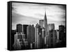 Skyline with a Top of the Chrysler Building at Sunset-Philippe Hugonnard-Framed Stretched Canvas