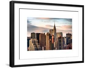 Skyline with a Top of the Chrysler Building at Sunset-Philippe Hugonnard-Framed Art Print