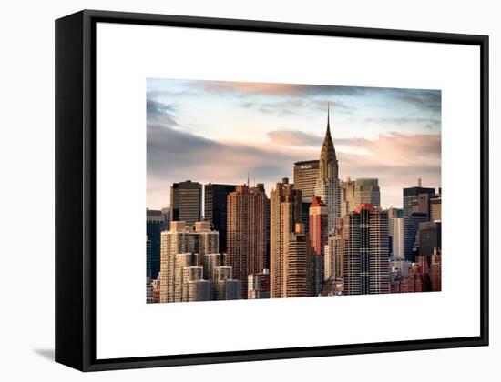 Skyline with a Top of the Chrysler Building at Sunset-Philippe Hugonnard-Framed Stretched Canvas