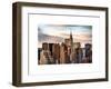 Skyline with a Top of the Chrysler Building at Sunset-Philippe Hugonnard-Framed Art Print