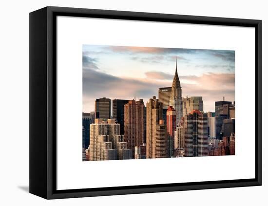 Skyline with a Top of the Chrysler Building at Sunset-Philippe Hugonnard-Framed Stretched Canvas