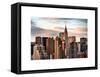 Skyline with a Top of the Chrysler Building at Sunset-Philippe Hugonnard-Framed Stretched Canvas