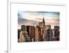 Skyline with a Top of the Chrysler Building at Sunset-Philippe Hugonnard-Framed Art Print