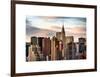 Skyline with a Top of the Chrysler Building at Sunset-Philippe Hugonnard-Framed Art Print