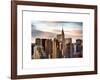 Skyline with a Top of the Chrysler Building at Sunset-Philippe Hugonnard-Framed Art Print