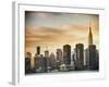 Skyline with Empire State Building at Sunset-Philippe Hugonnard-Framed Photographic Print