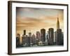 Skyline with Empire State Building at Sunset-Philippe Hugonnard-Framed Photographic Print
