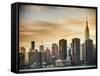 Skyline with Empire State Building at Sunset-Philippe Hugonnard-Framed Stretched Canvas