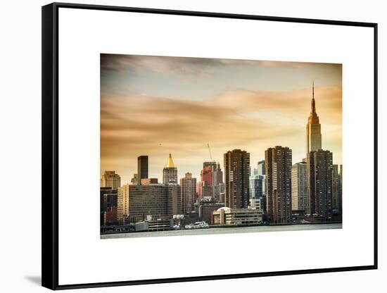 Skyline with Empire State Building at Sunset-Philippe Hugonnard-Framed Stretched Canvas