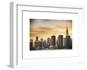 Skyline with Empire State Building at Sunset-Philippe Hugonnard-Framed Art Print