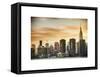 Skyline with Empire State Building at Sunset-Philippe Hugonnard-Framed Stretched Canvas