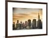 Skyline with Empire State Building at Sunset-Philippe Hugonnard-Framed Art Print