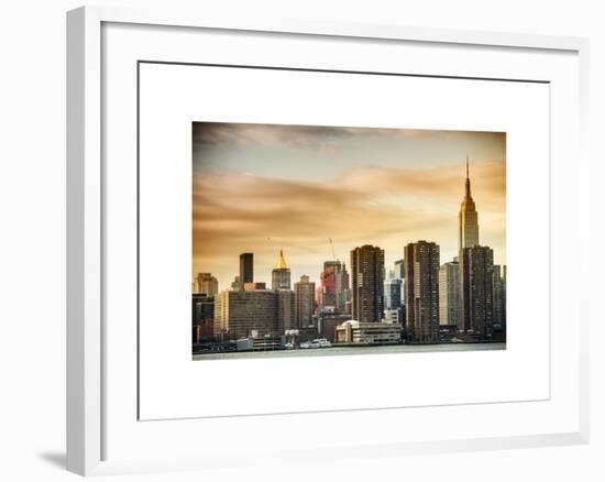 Skyline with Empire State Building at Sunset-Philippe Hugonnard-Framed Art Print