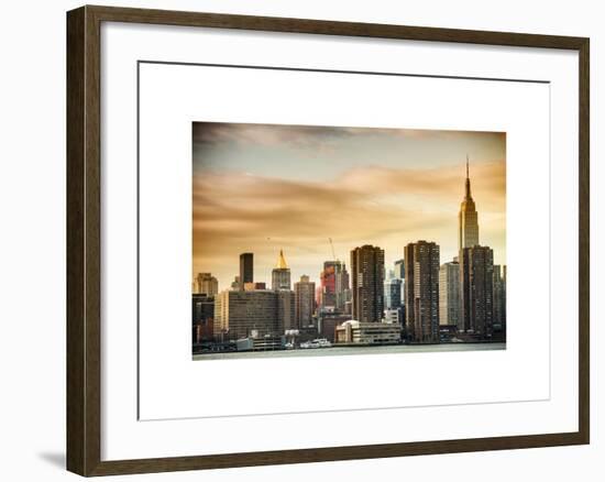 Skyline with Empire State Building at Sunset-Philippe Hugonnard-Framed Art Print