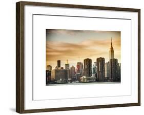 Skyline with Empire State Building at Sunset-Philippe Hugonnard-Framed Art Print