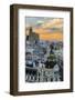 Skyline with Metropolis Building and Gran Via Street at Sunset, Madrid, Comunidad De Madrid, Spain-Stefano Politi Markovina-Framed Photographic Print