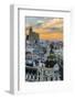 Skyline with Metropolis Building and Gran Via Street at Sunset, Madrid, Comunidad De Madrid, Spain-Stefano Politi Markovina-Framed Photographic Print