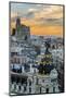 Skyline with Metropolis Building and Gran Via Street at Sunset, Madrid, Comunidad De Madrid, Spain-Stefano Politi Markovina-Mounted Photographic Print