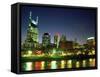 Skyline with Reflection in Cumberland River-Barry Winiker-Framed Stretched Canvas