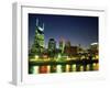 Skyline with Reflection in Cumberland River-Barry Winiker-Framed Premium Photographic Print